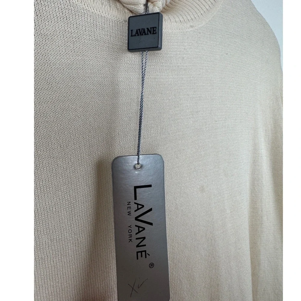 Lavane' Turtleneck Sweater Men's XL Cream NWT VTG Minimalist Office Chic